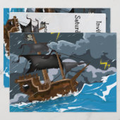 嵐の中の海賊船 招待状 (正面/裏面)