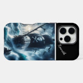 嵐の中の海賊船 iPhoneケース (裏面横)