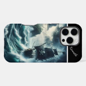 嵐の中の海賊船 iPhoneケース (裏面横)