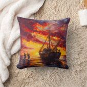 嵐の中の漁師 クッション (ブランケット)