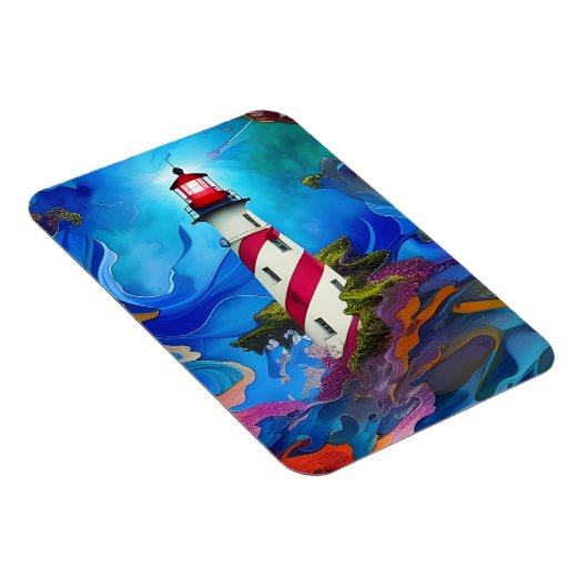 嵐の中の灯台 マグネット (右側)