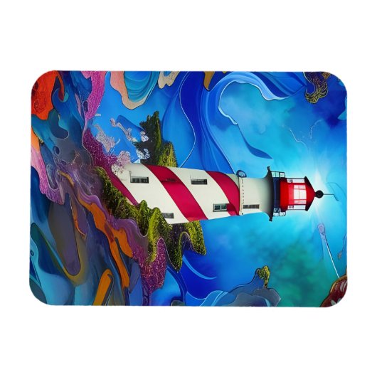 嵐の中の灯台 マグネット (横)