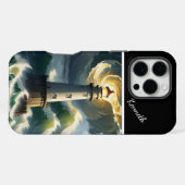 嵐の中の灯台 iPhoneケース (裏面横)