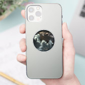 嵐の中の船「時の潮流」 シール (スマートフォン)