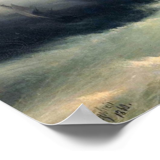 嵐の中の船Ivan Constantinovich Aivazovsky ポスター (角)