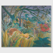 嵐の中の虎熱帯林エキゾチックジャングル ラッピングペーパー (フラット)