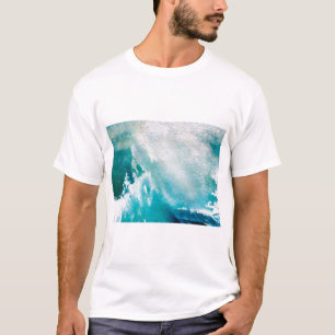 嵐の中の青い白い波 Tシャツ