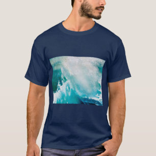 嵐の中の青い白い波 Tシャツ
