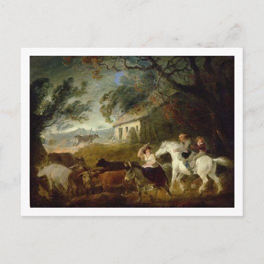 嵐の前に切り上げる, 1805 (パネル上の油) ポストカード (正面)