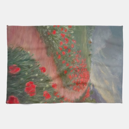 嵐の前のケシ キッチンタオル (横)