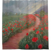 嵐の前のケシ シャワーカーテン (正面)