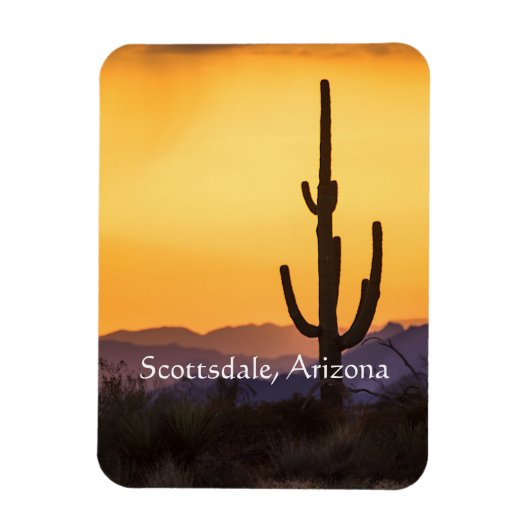 嵐の前のスコッツデールの夕日 マグネット (縦)