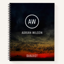 嵐の前の夕日モノグラムの