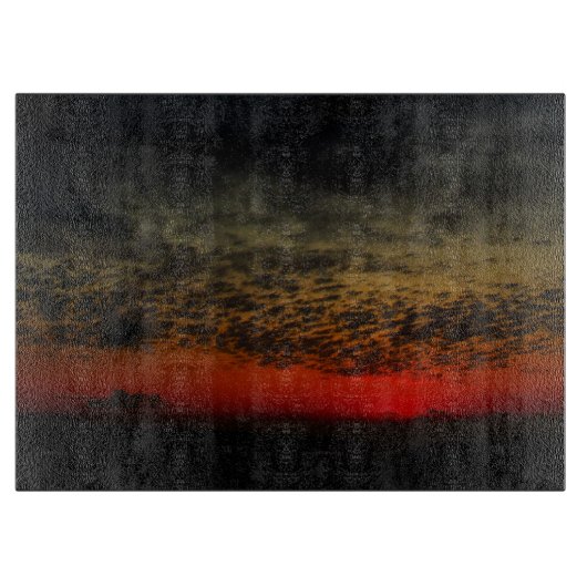 嵐の前の夕日 カッティングボード (正面)