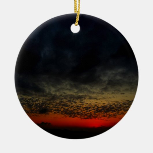 嵐の前の夕日 セラミックオーナメント (正面)