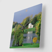 『嵐の前』 スクエア壁時計 (傾斜)