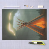 嵐の夜の美しいテペ 薄葉紙 (クラフト)