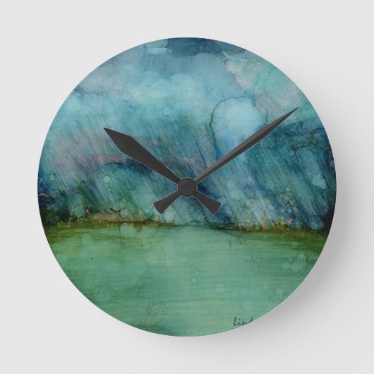 嵐の天気 ラウンド壁時計 (正面)