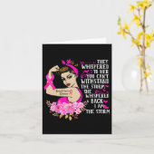 嵐の強い女性の乳がん戦士ピンク カード (黄色い花)