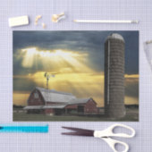 嵐の後に赤いバーに注ぐ太陽の光 薄葉紙 (クラフト)