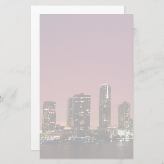 嵐の後のマイアミ上の日没ライト 便箋 (正面/裏面)