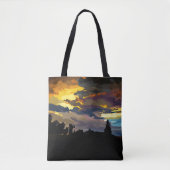 嵐の後の夕日絵を描トート トートバッグ (正面)