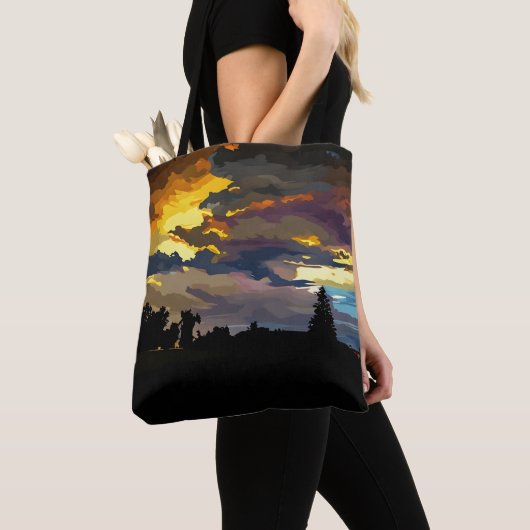 嵐の後の夕日絵を描トート トートバッグ (クローズアップ)