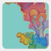 嵐の後の虹のステッカー スクエアシール (正面)