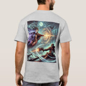 嵐の戦場で満たされたメンズベーシックTシャツ Tシャツ (裏面)