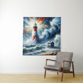 嵐の抱擁の灯台：表現主義 タペストリー (インサイチュ)