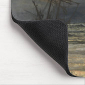 嵐の時間、夜明け後の海ビーチ マウスパッド (コーナー)