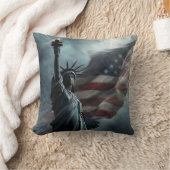 嵐の枕を勇敢に愛国的な女性の自由 クッション (ブランケット)