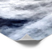 嵐の海が灯台を囲む風景 ポスター (角)