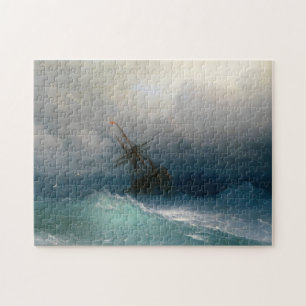 嵐の海のイヴァンAivazovskyの海景の嵐で出荷して下さい ジグソーパズル