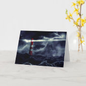 嵐の海のデジタルイラストレーション カード (黄色い花)