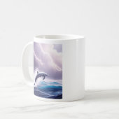 嵐の海の中のイルカの魔法:魅惑的なシーン コーヒーマグカップ (正面左)
