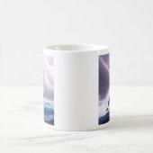 嵐の海の中のイルカの魔法:魅惑的なシーン コーヒーマグカップ (中央)