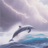 嵐の海の中のイルカの魔法:魅惑的なシーン シール (正面)