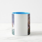 嵐の海の帆船 マグカップ (中央)