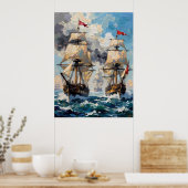 嵐の海の戦い ポスター (キッチン)