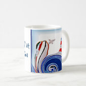 嵐の海の灯台ボート コーヒーマグカップ (正面右)