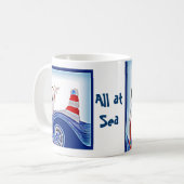 嵐の海の灯台ボート コーヒーマグカップ (正面左)