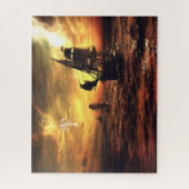 嵐の海の船 ジグソーパズル (縦)