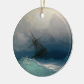 嵐の海の船 セラミックオーナメント (左)