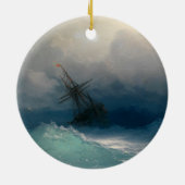 嵐の海の船 セラミックオーナメント (裏面)