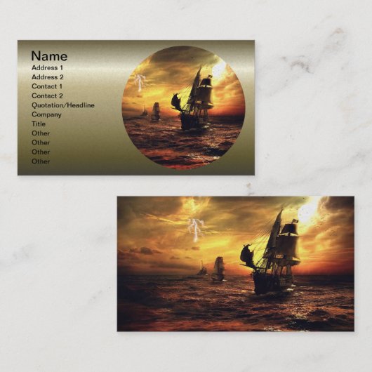 嵐の海の船 名刺 (正面/裏面)
