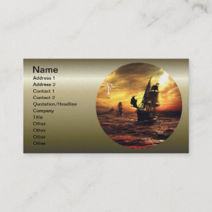 嵐の海の船 名刺