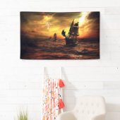 嵐の海の船 横断幕 (インサイチュ)