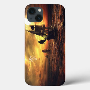 嵐の海の船 iPhone 13ケース
