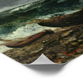 嵐の海または波， 1870 ポスター (角)